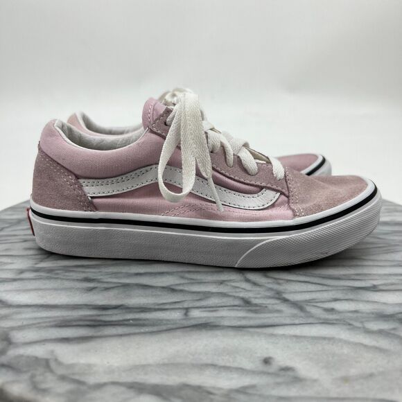 Vans Old Skool Sneakers Youth 2 Pink Suede & Canvas Low Top Skateboarding Shoes - Picture 9 of 12